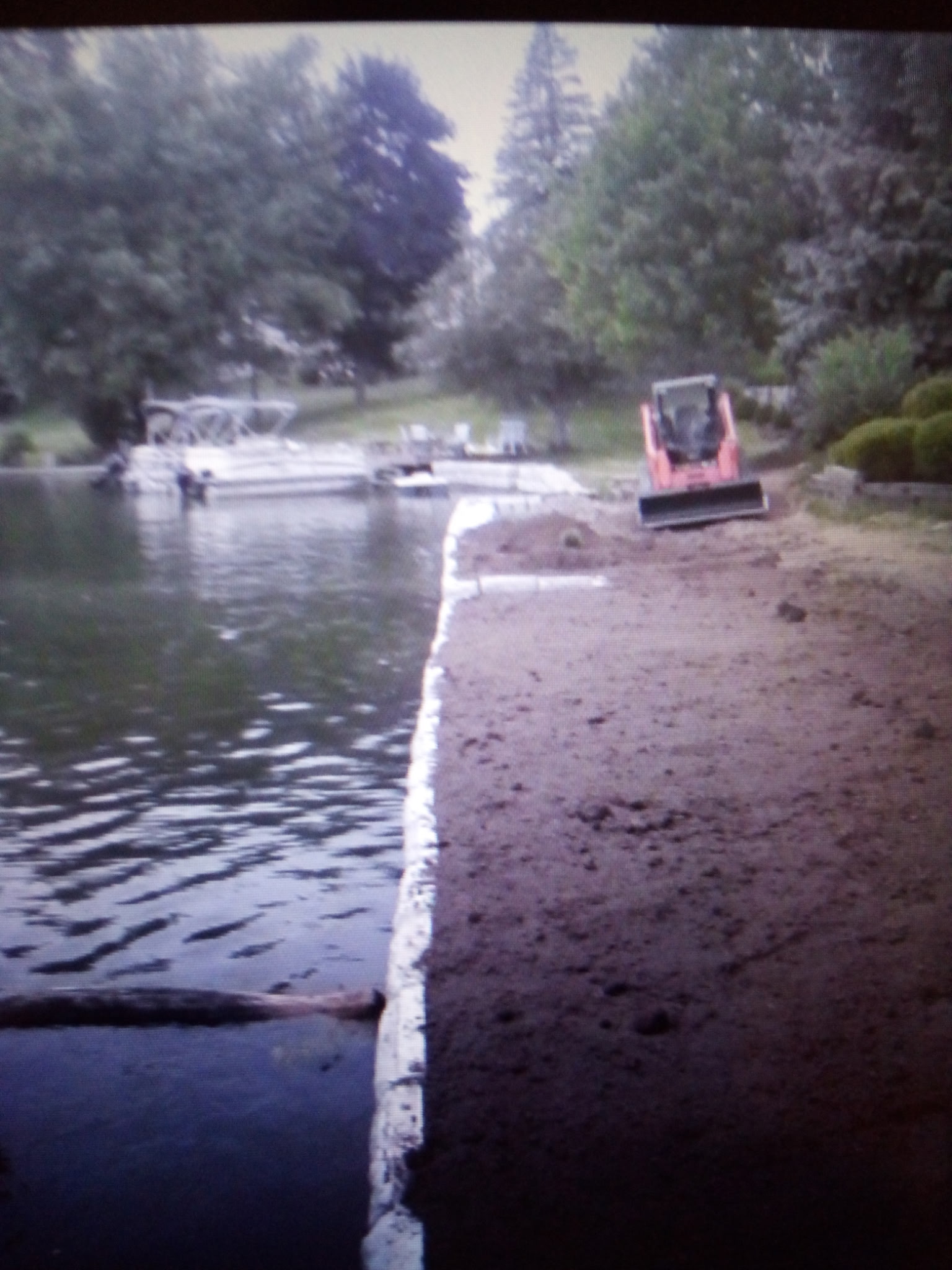 Riprap seawall with natural stone for erosion control